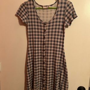 Pink and navy flowy dress